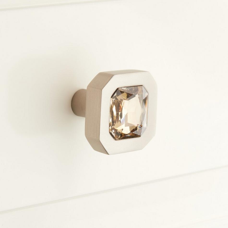 Frayser Brass Cabinet Knob with Gold Glass Inlay, , large image number 0