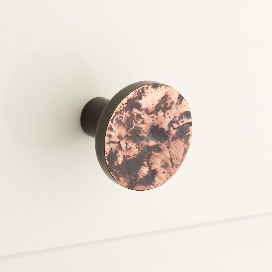 Leaf Pattern Solid Brass Round Cabinet Knob, , large image number 0