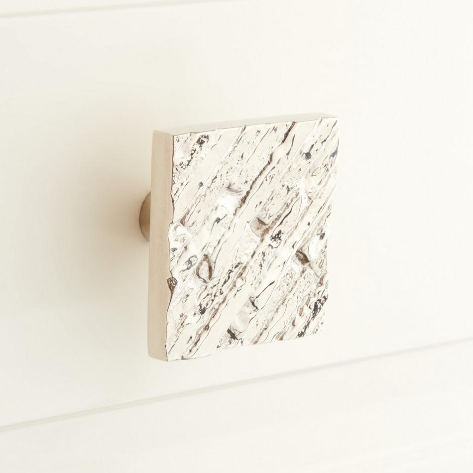 Brick Pattern Solid Brass Square Cabinet Knob, , large image number 0