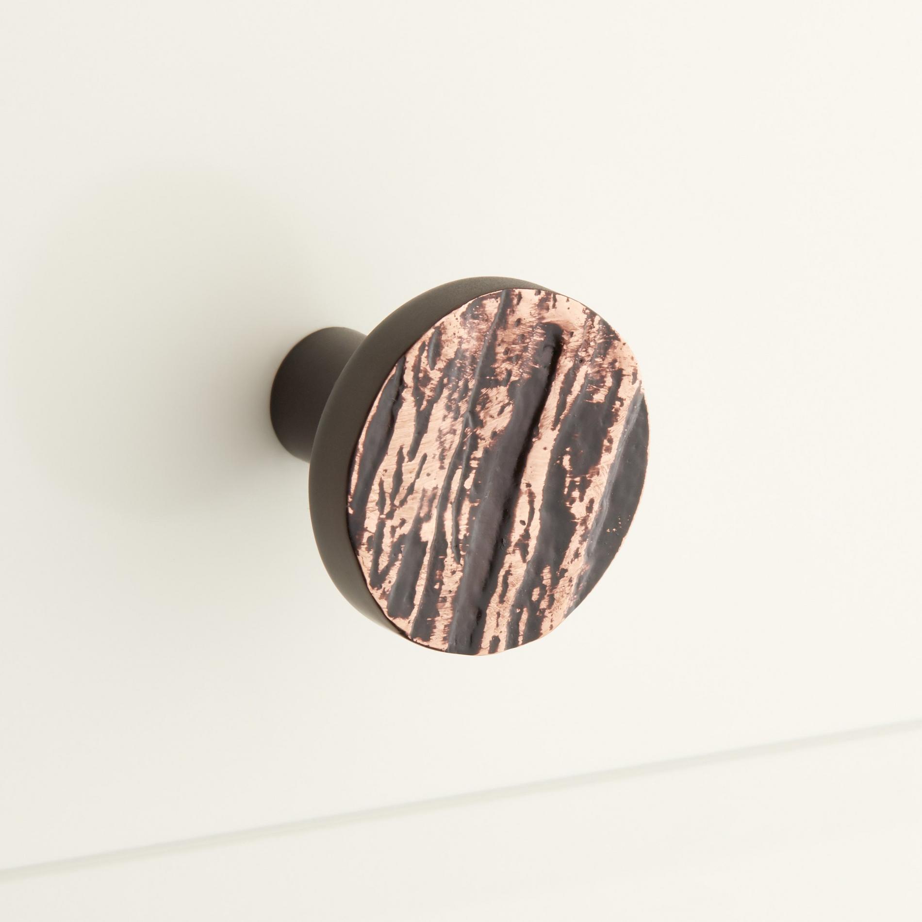 Tree Bark Pattern Solid Brass Round Knob Signature Hardware