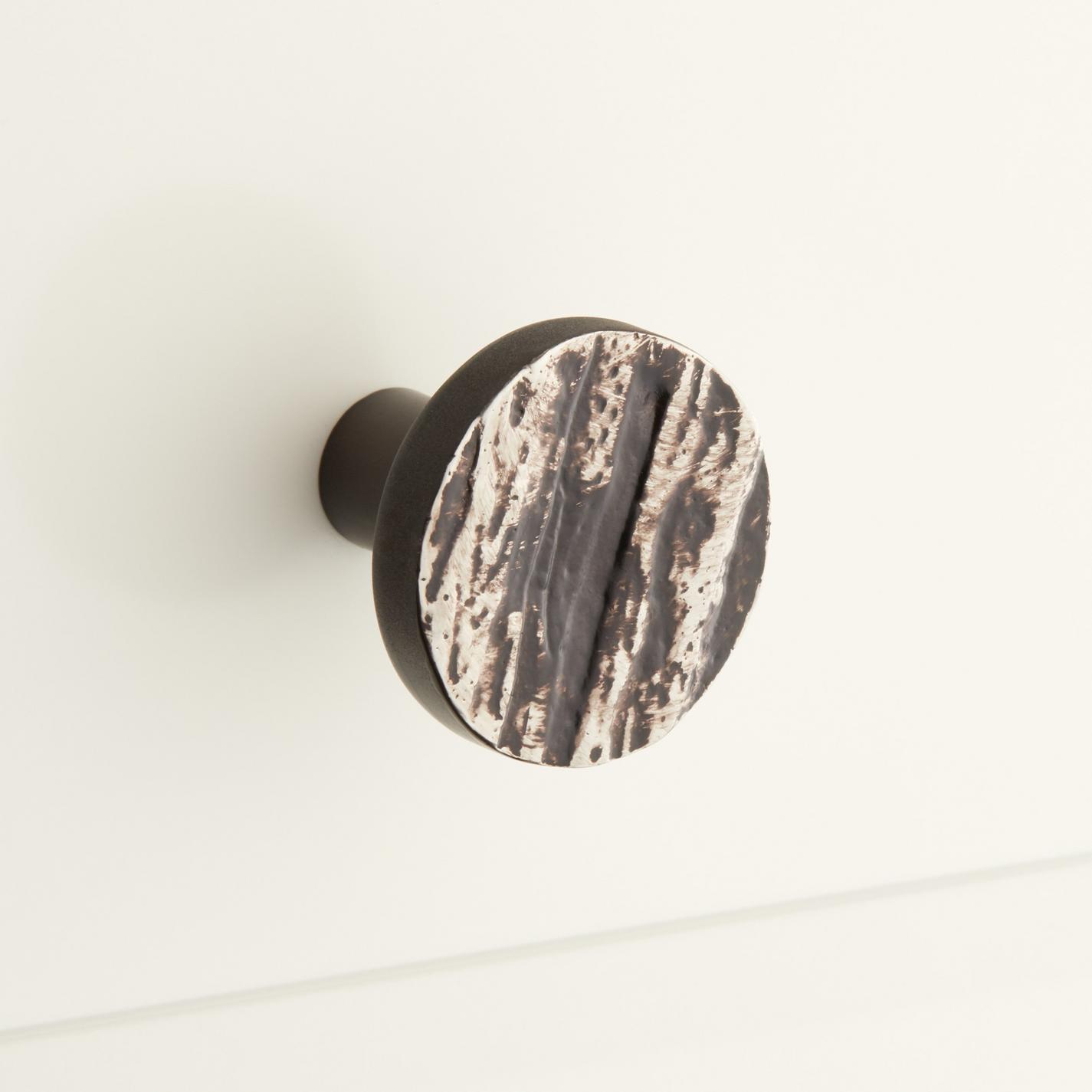 Tree Bark Pattern Solid Brass Round Knob Signature Hardware