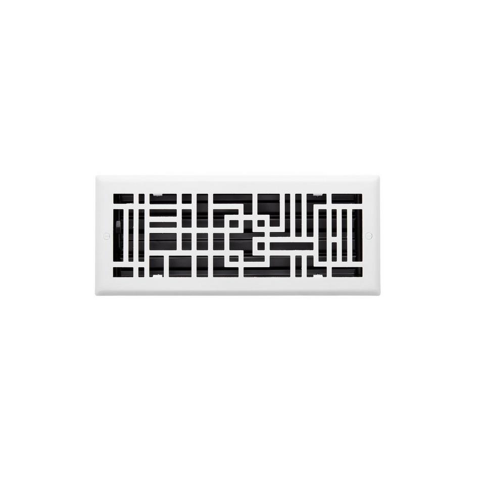 Baer Steel Wall Register - White - 4" x 10" (5-1/4" x 11-3/8" Overall), , large image number 0
