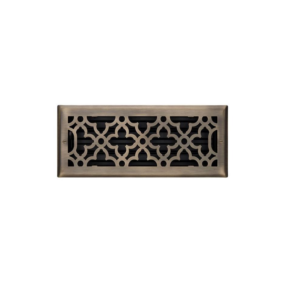 Ballas Steel Wall Register - Antique Brass - 4" x 12" (5-1/4" x 13-3/8" Overall), , large image number 0