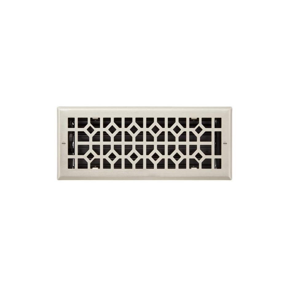 Appert Steel Wall Register - Brushed Nickel - 4" x 12" (5-1/4" x 13-3/8" Overall), , large image number 0