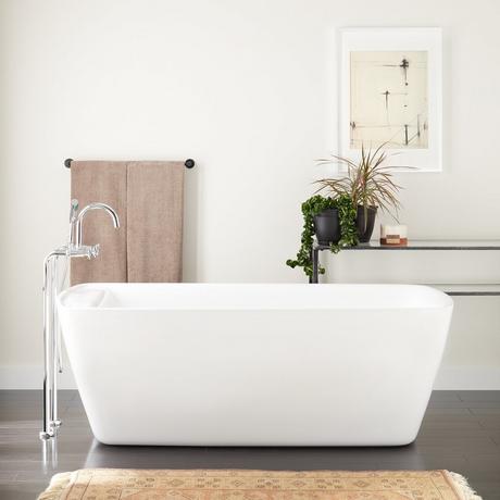 67" Zaida Acrylic Freestanding Tub Slotted Overflow