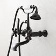 Wall-Mount Telephone Faucet with Cross Handles and 2" Wall Couplers - Matte Black, , large image number 1