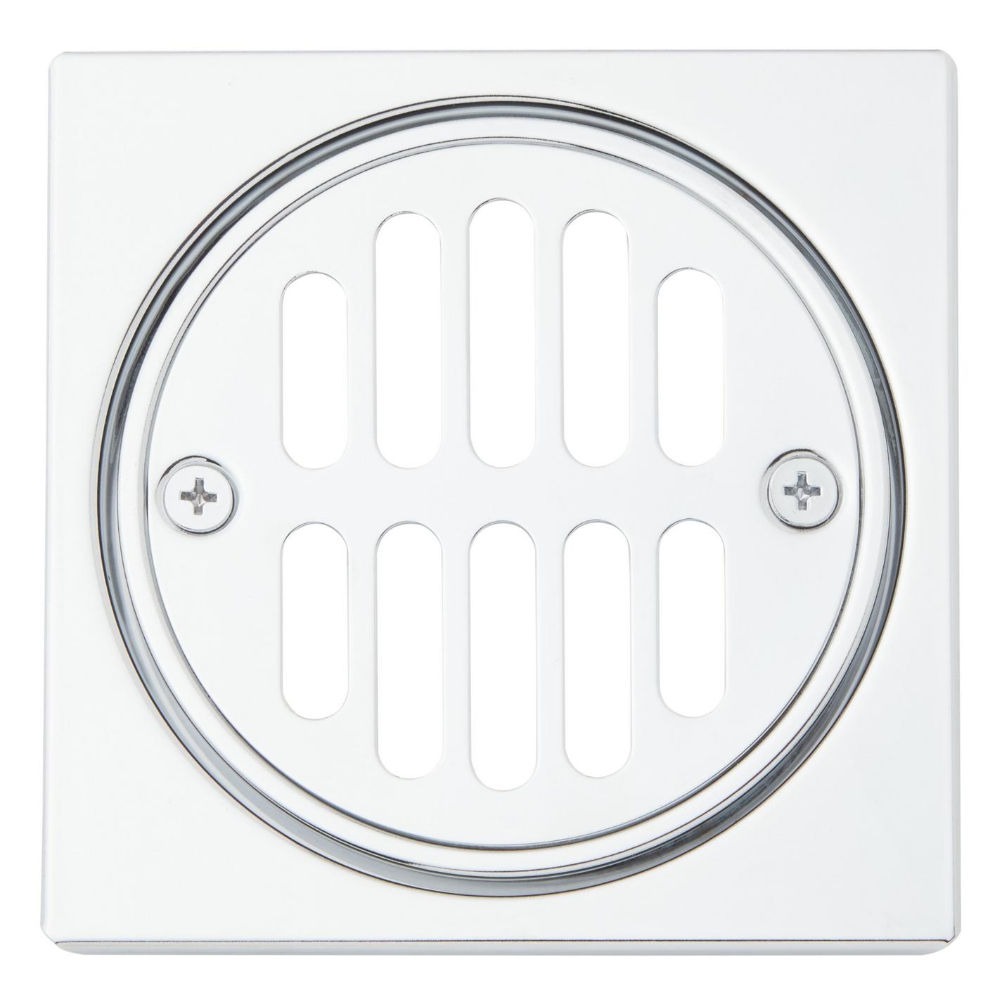 Square Shower Drain Cover with Round Strainer Signature Hardware
