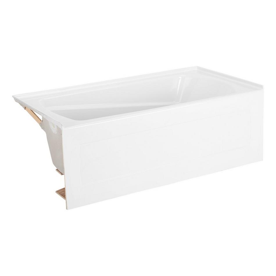 60" x 30" Bradenton Acrylic Alcove Soaking Tub - Left Drain - White, , large image number 4