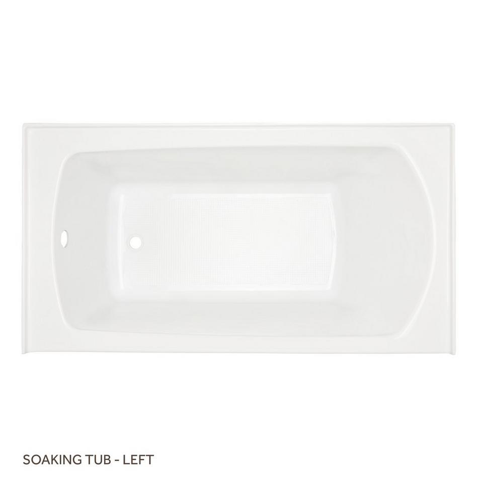 60" x 30" Bradenton Acrylic Alcove Soaking Tub - Left Drain - White, , large image number 2
