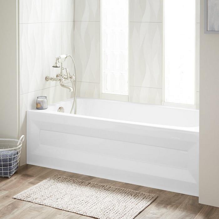 60" x 32" Bradenton Acrylic Alcove Soaking Tub in White