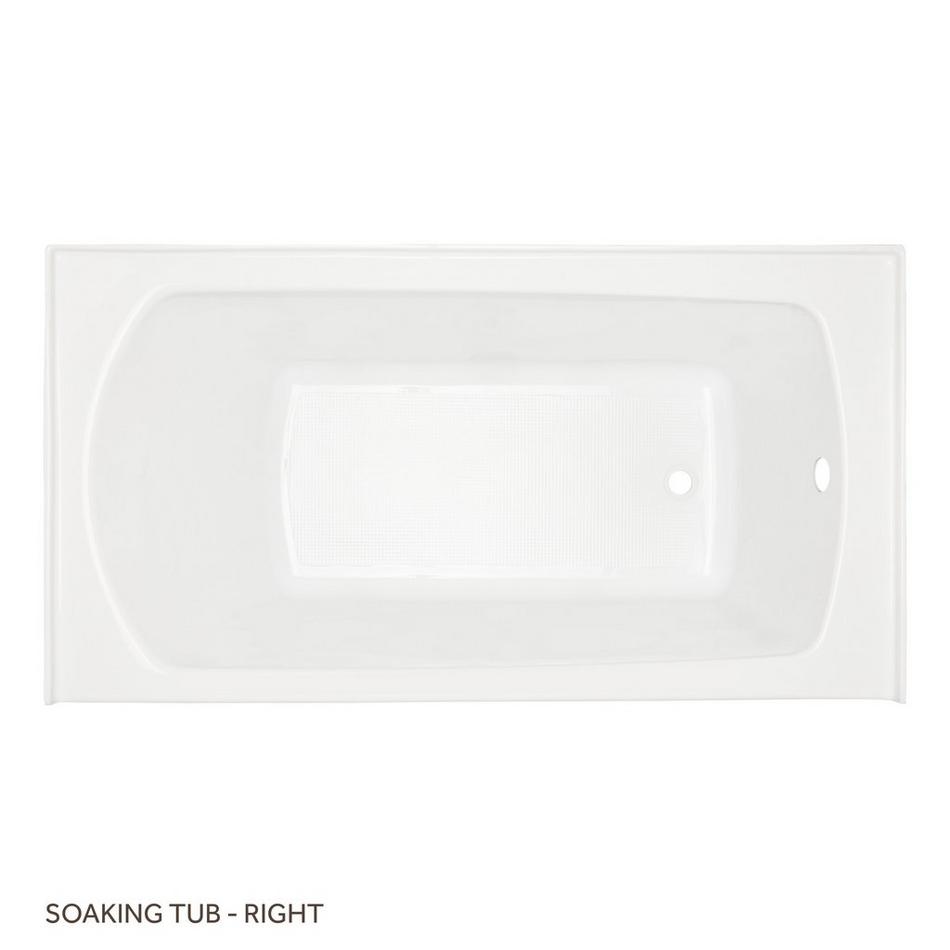 60" x 32" Bradenton Acrylic Alcove Soaking Tub  - White, , large image number 4