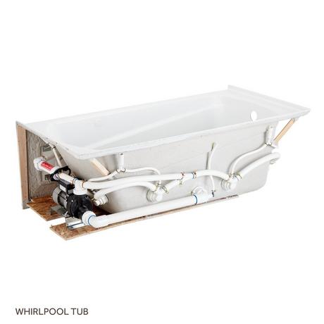 60" x 32" Bradenton Acrylic Alcove Whirlpool Tub  - White