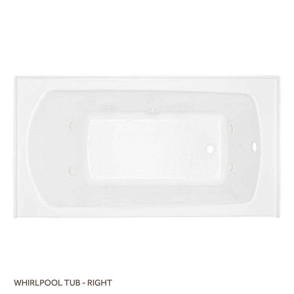 60" x 32" Bradenton Acrylic Alcove Whirlpool Tub  - White, , large image number 5