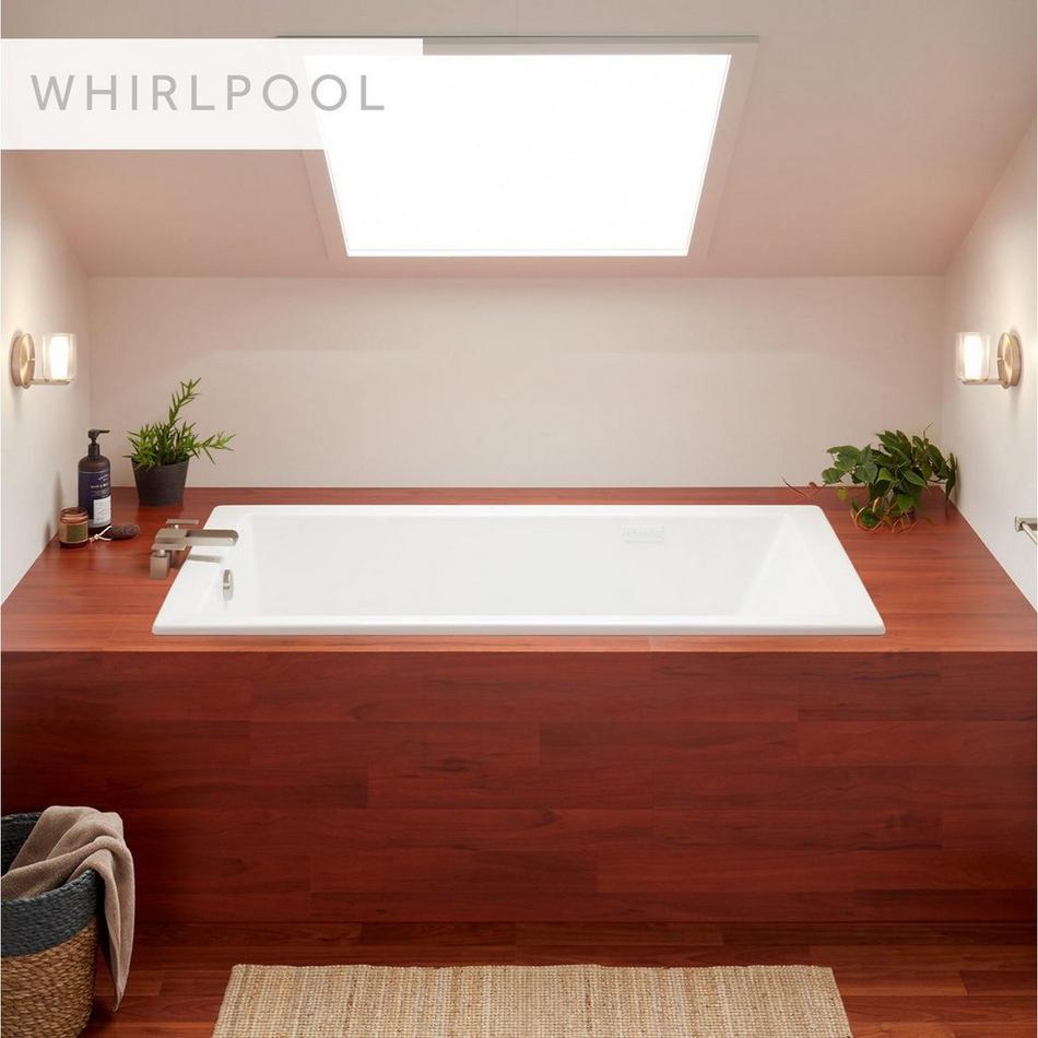 60" x 36" Sitka Acrylic Drop-In Whirlpool Tub - White, , large image number 0