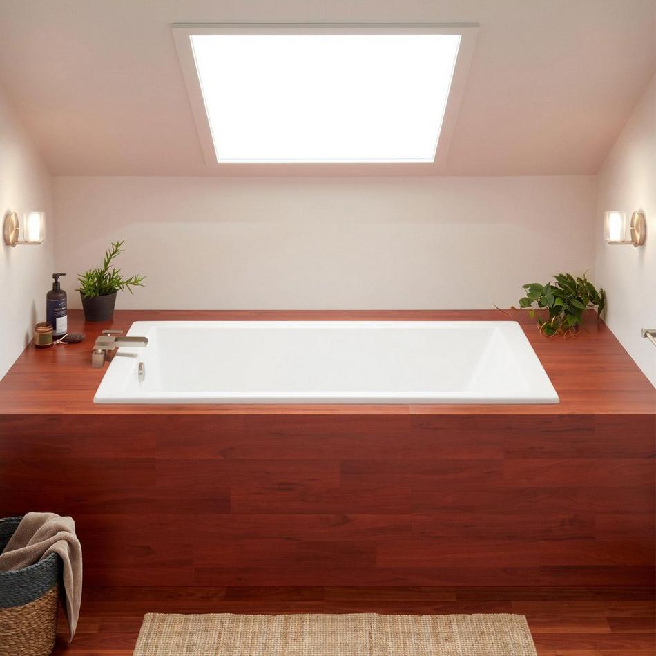 66 in. Rectangular Drop-in Whirlpool Bathtub in White 66 in. Rectangular Drop-in Whirlpool Bathtub in White