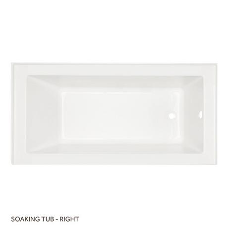60" x 30" Sitka Acrylic Alcove Soaking Tub - White