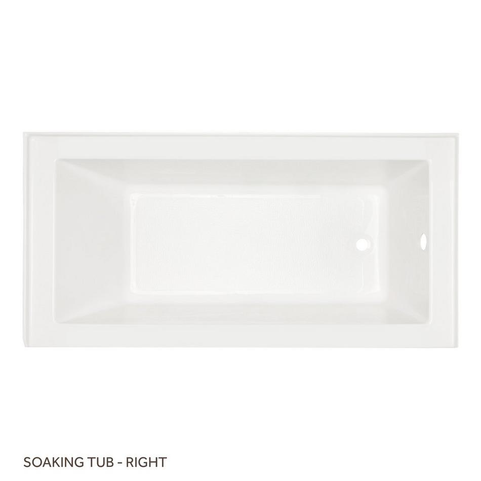 60" x 30" Sitka Acrylic Alcove Soaking Tub - White, , large image number 3