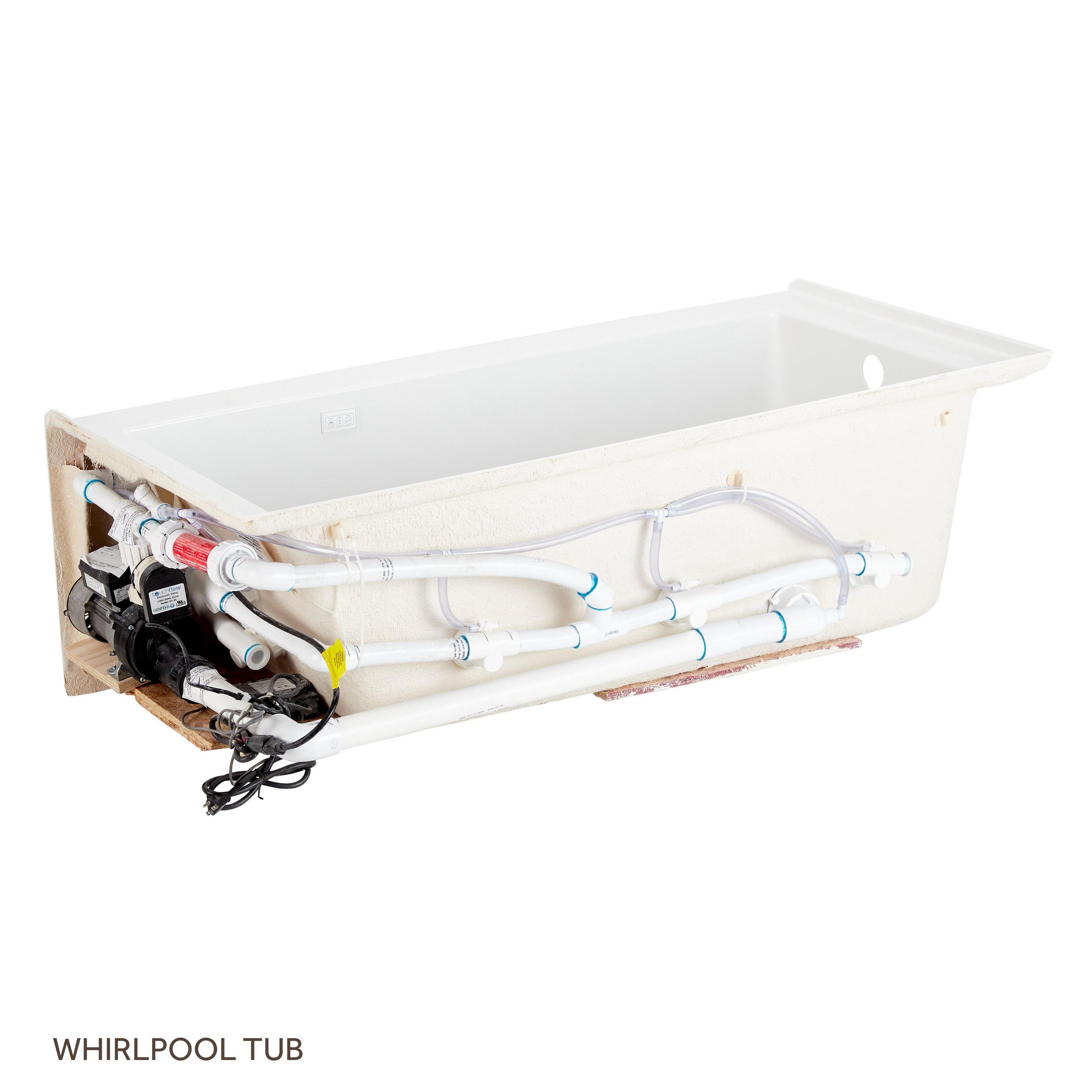 60" x 30" Sitka Acrylic Alcove Whirlpool Tub White Signature Hardware