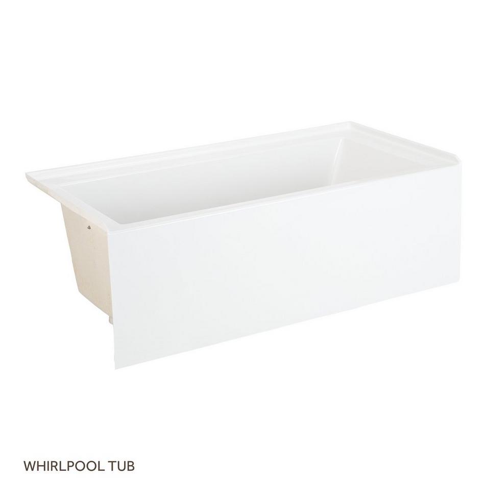 60" x 32" Sitka Acrylic Alcove Whirlpool Tub - White, , large image number 5