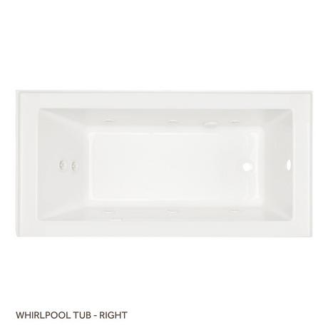 60" x 32" Sitka Acrylic Alcove Whirlpool Tub - White