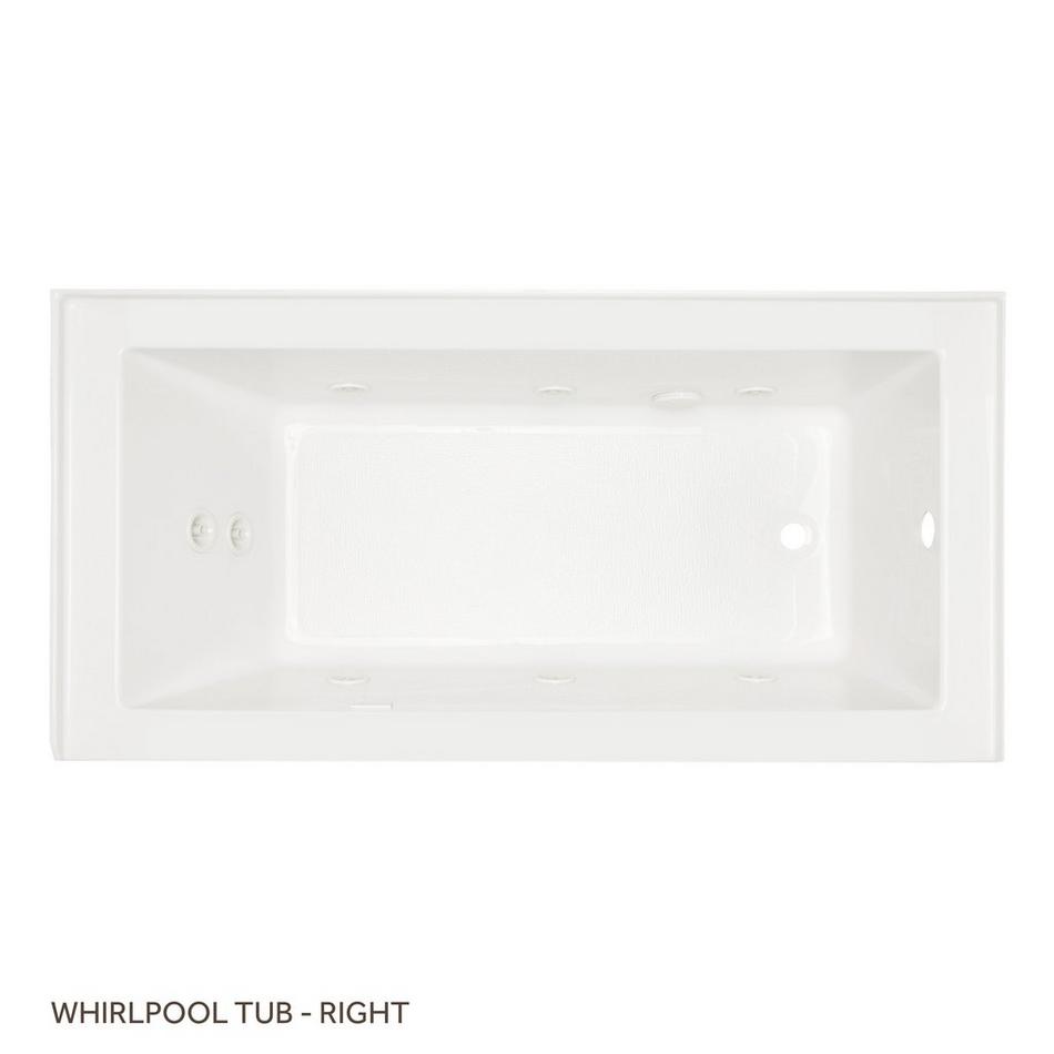 60" x 32" Sitka Acrylic Alcove Whirlpool Tub - White, , large image number 3