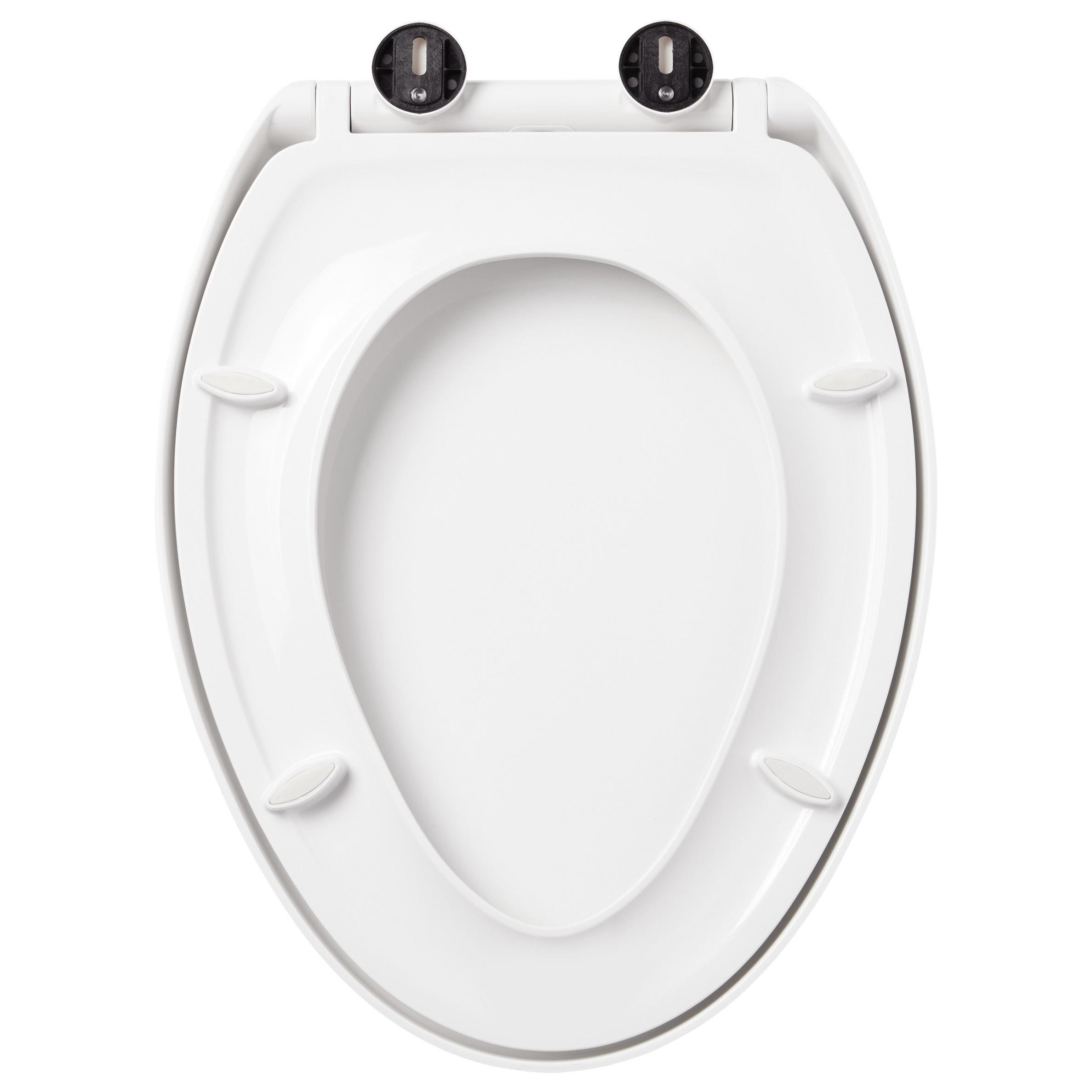 Contemporary Easy Clean Toilet Seat Elongated Bowl White