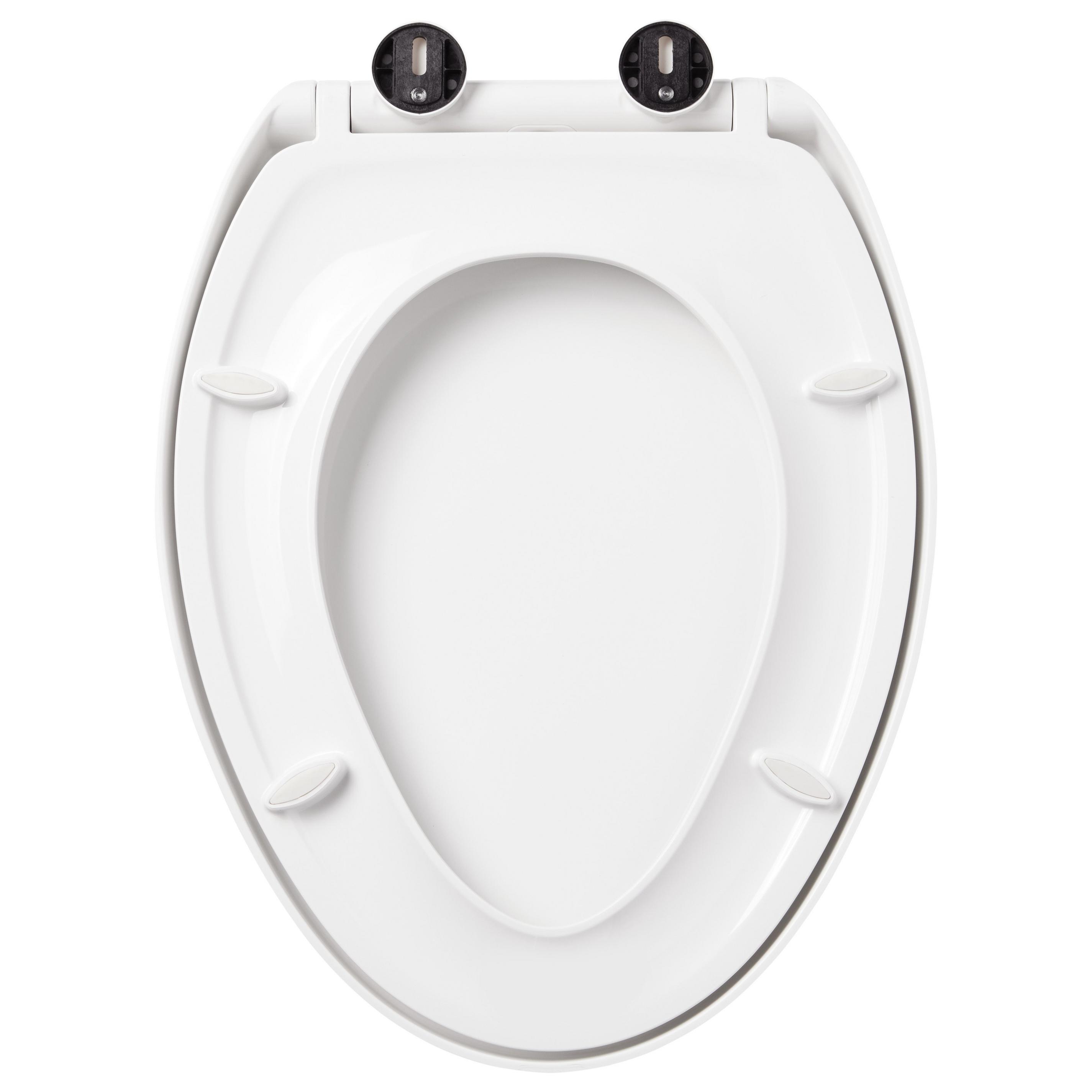Contemporary Easy Clean Toilet Seat Elongated Bowl White