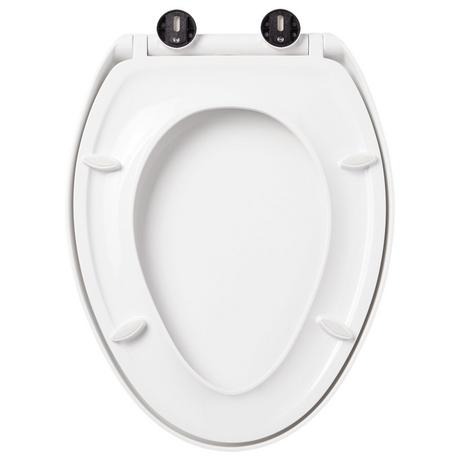 Contemporary Easy Clean Toilet Seat - Elongated Bowl - White