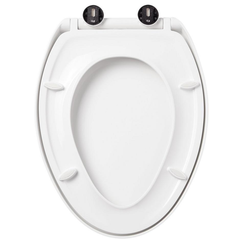 Contemporary Easy Clean Toilet Seat - Elongated Bowl - White, , large image number 3