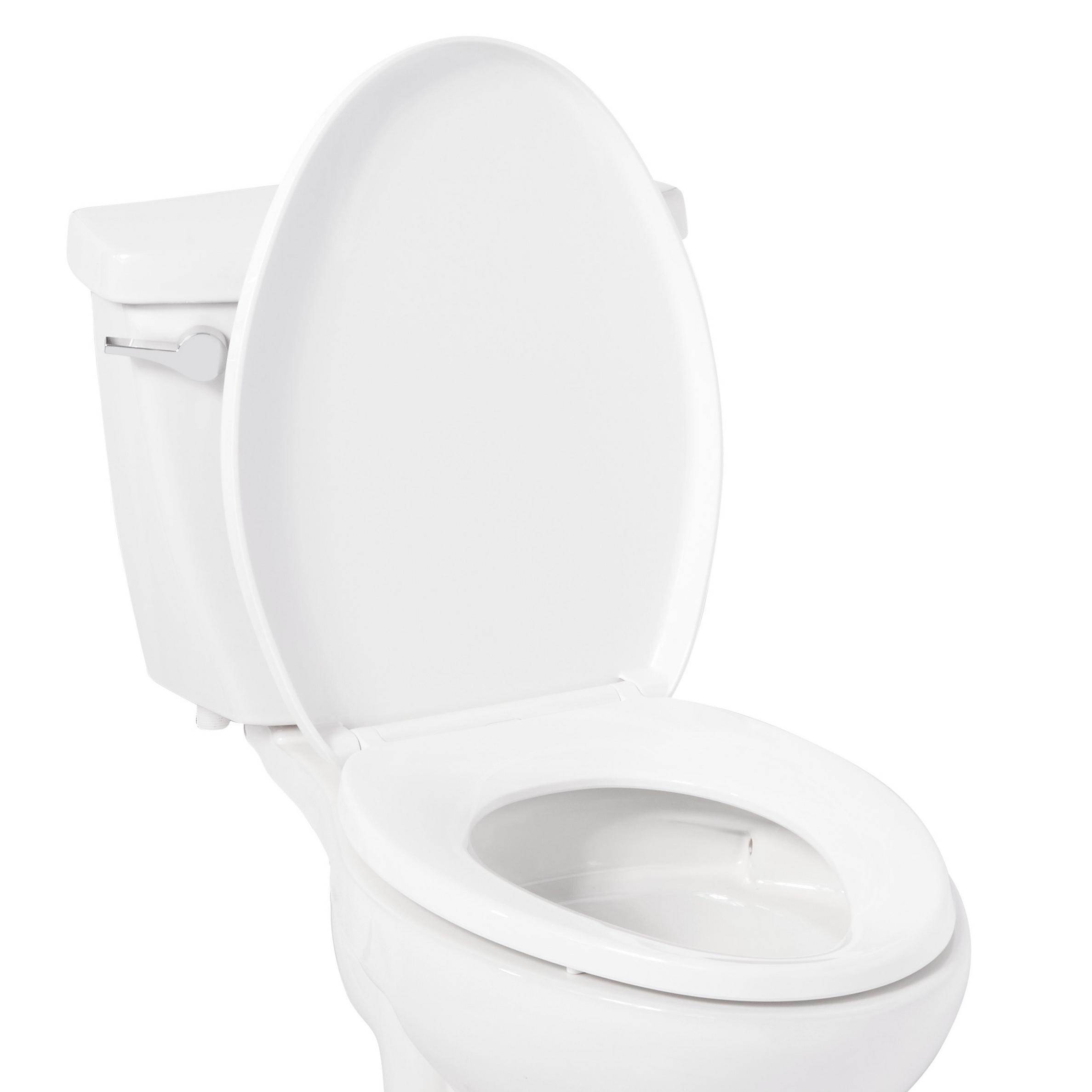 Contemporary Easy Clean Toilet Seat Elongated Bowl White