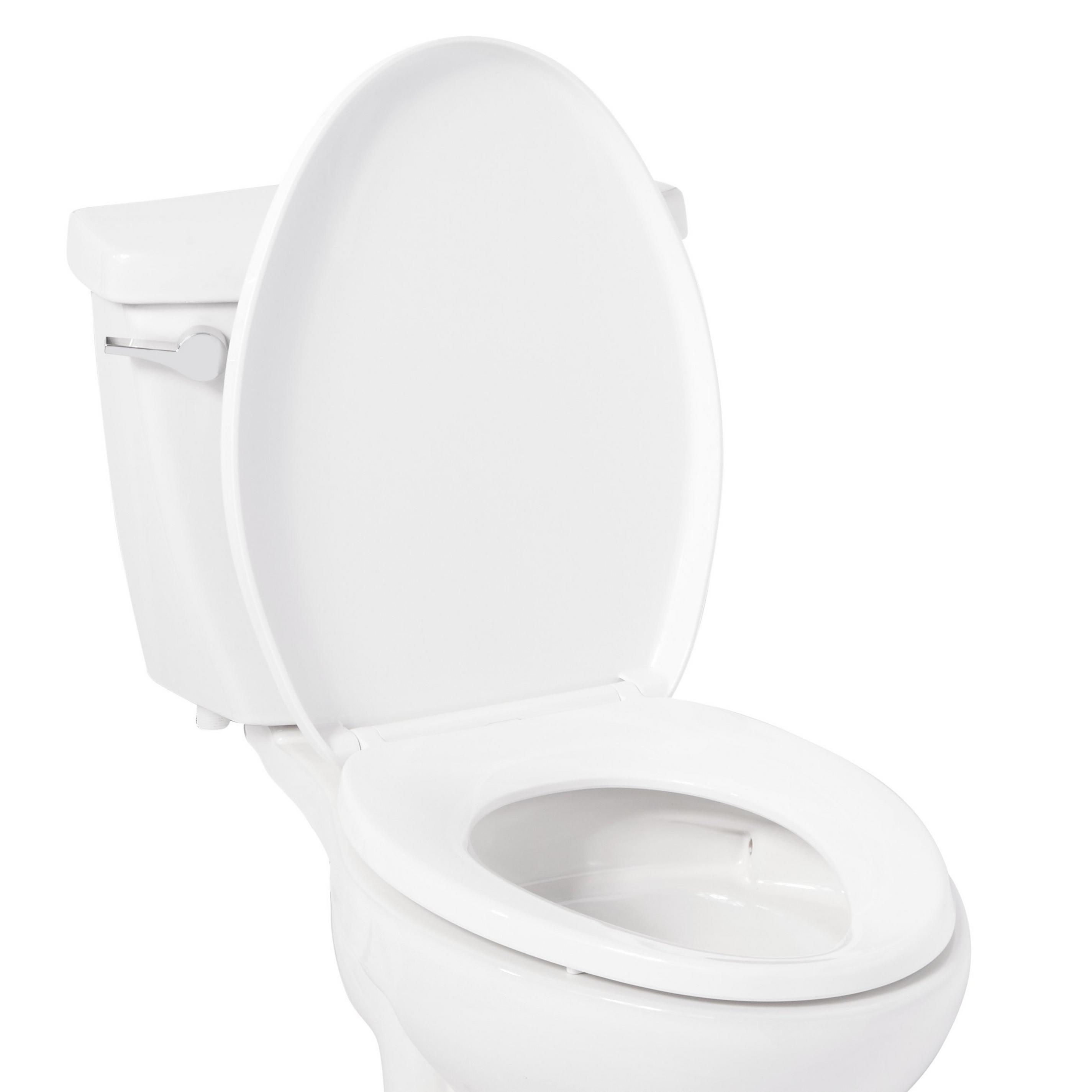 Contemporary Easy Clean Toilet Seat Elongated Bowl White