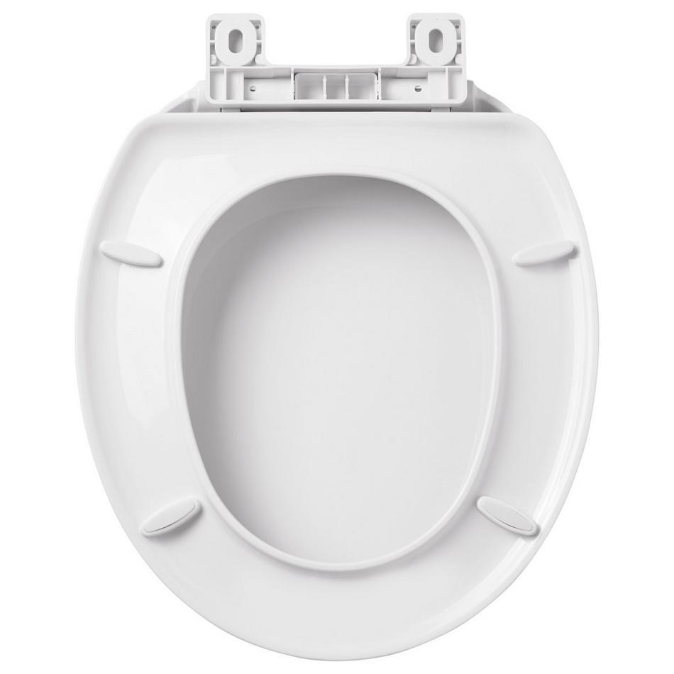 Traditional Slow-Closing Toilet Seat - Round Bowl - White, , large image number 3