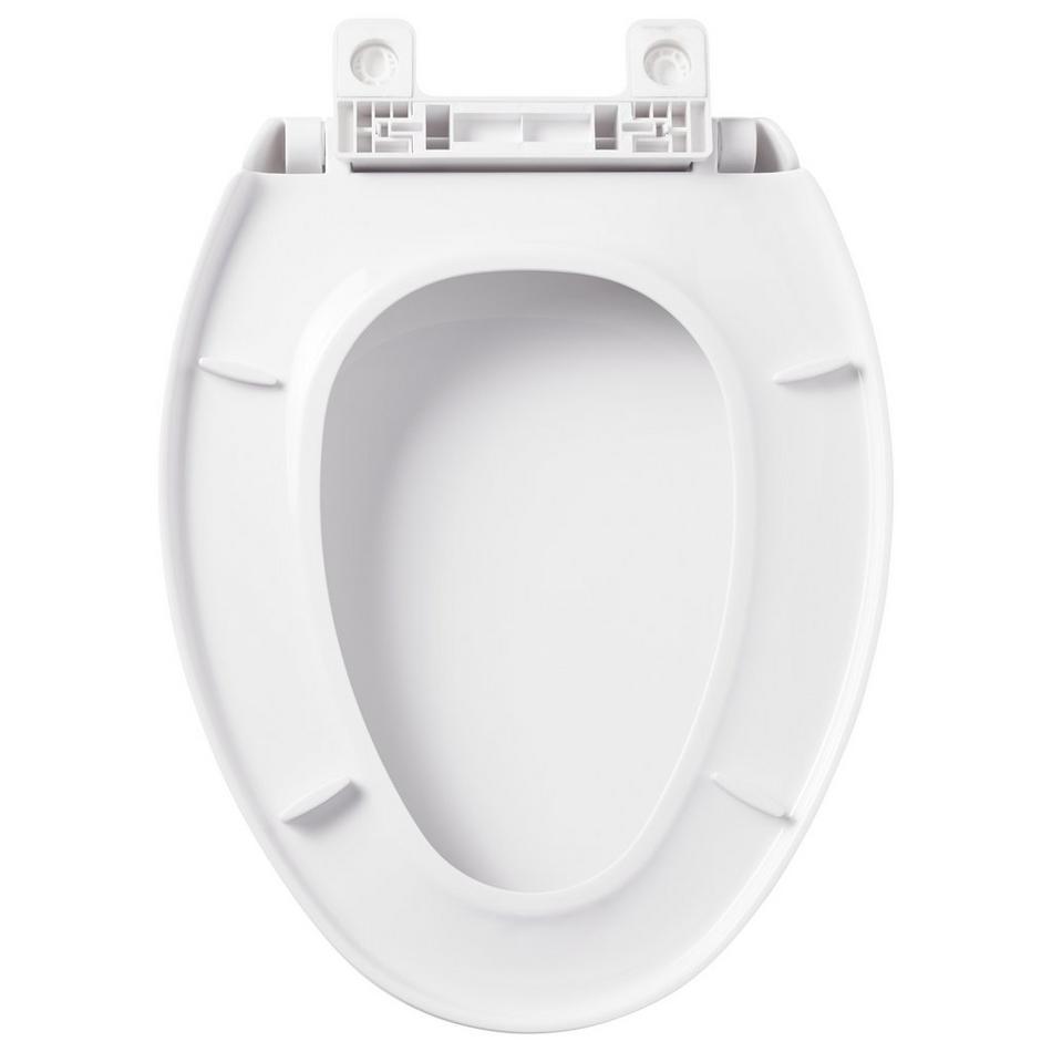 Traditional Slim Slow-Closing Toilet Seat - Elongated Bowl - White, , large image number 3