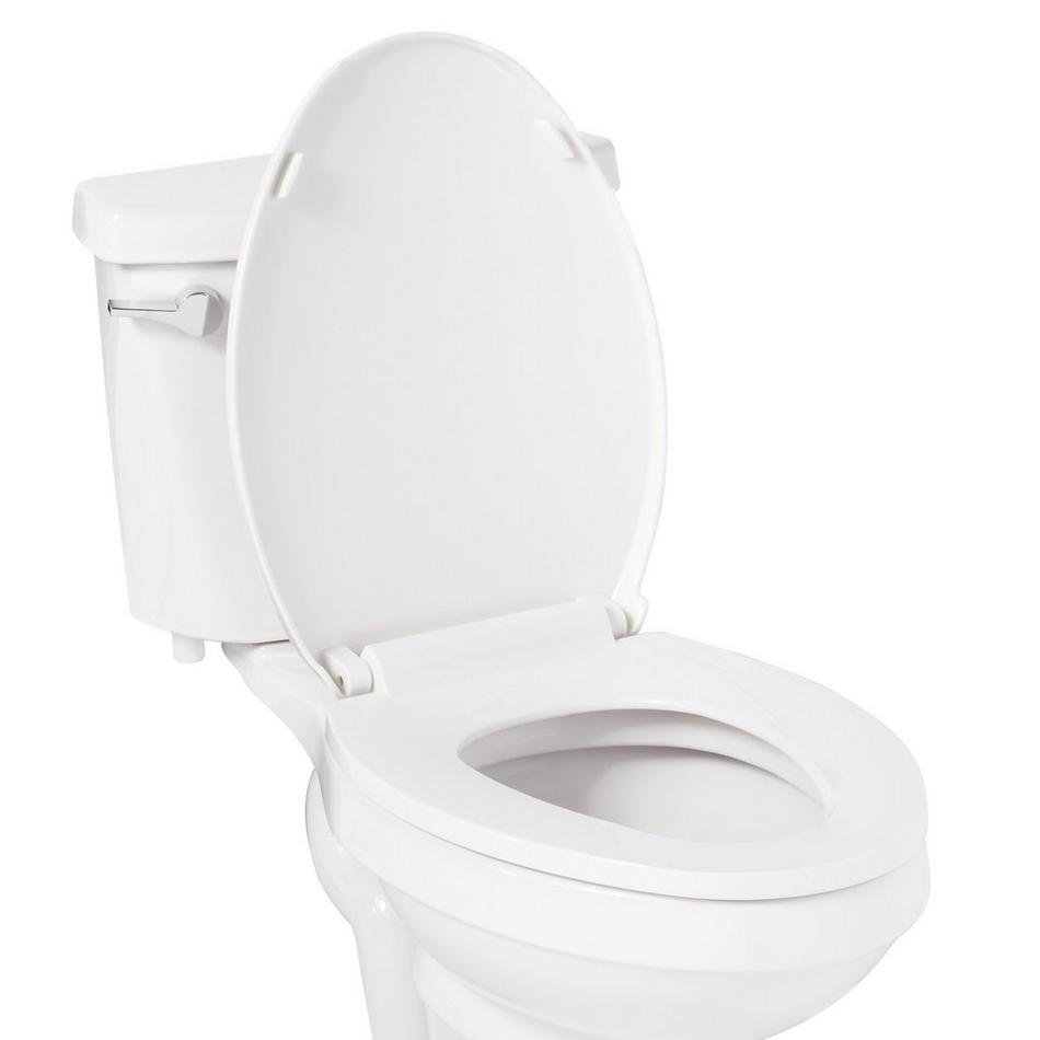 Traditional Slim Slow-Closing Toilet Seat - Elongated Bowl - White, , large image number 1