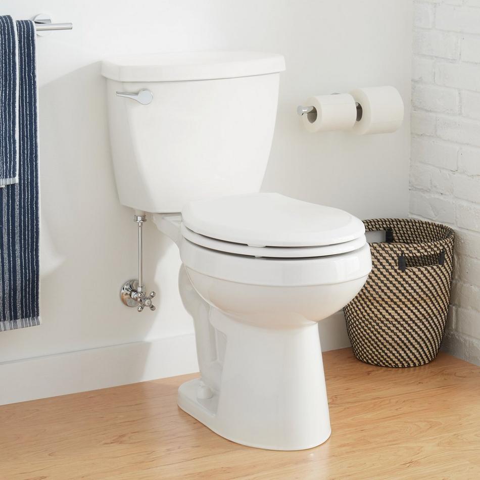 Bradenton Two-Piece Round Toilet with 12" Rough-In - 16" Bowl Height - White, , large image number 0