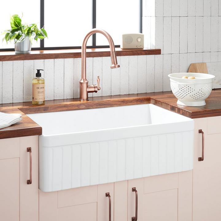33" Curington Fireclay Farmhouse Sink for kitchen sink collections