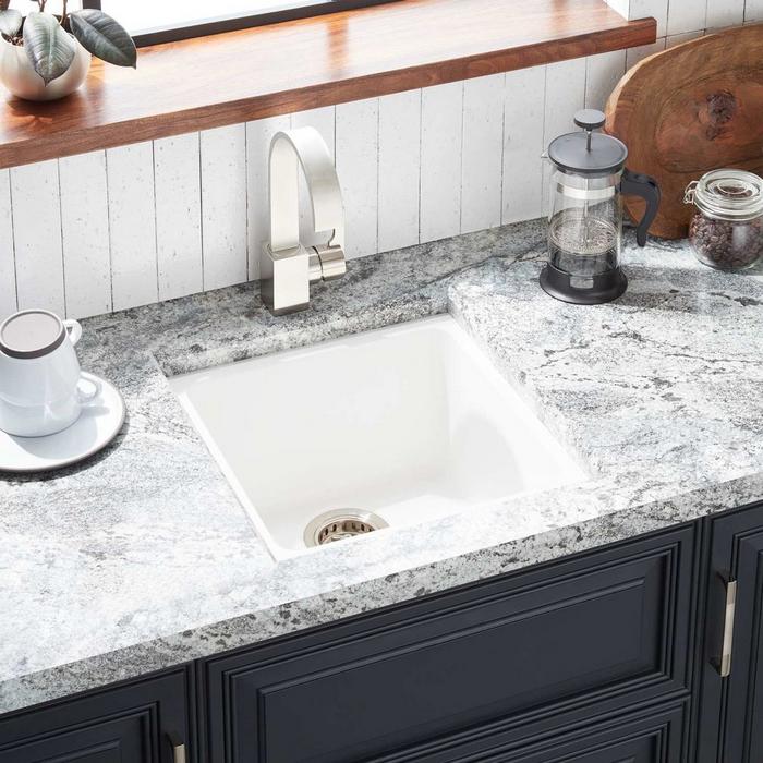 17" Totten Granite Composite Drop-In Prep Sink in White