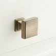 1-1/4" Dreesa Solid Brass Square Cabinet Knob - Antique Brass, , large image number 0