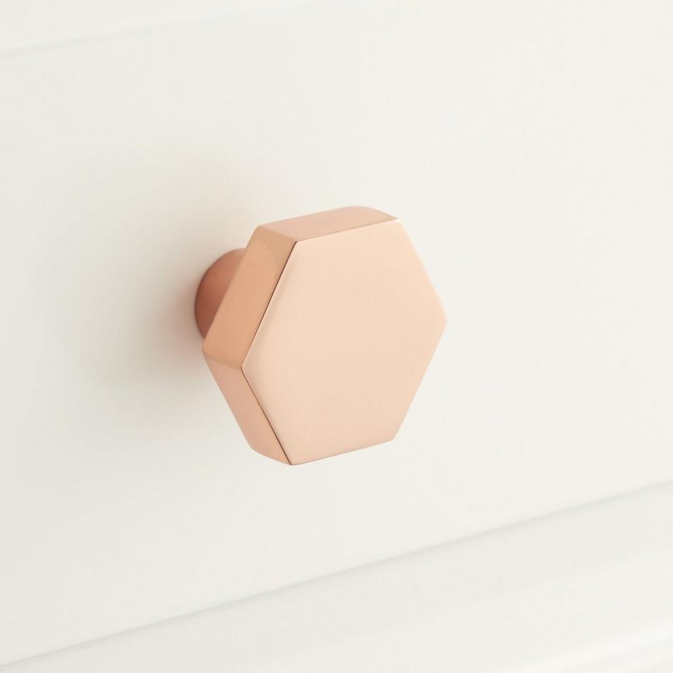 1-1/2" Khoit Solid Brass Cabinet Knob - Polished Rose Gold, , large image number 0