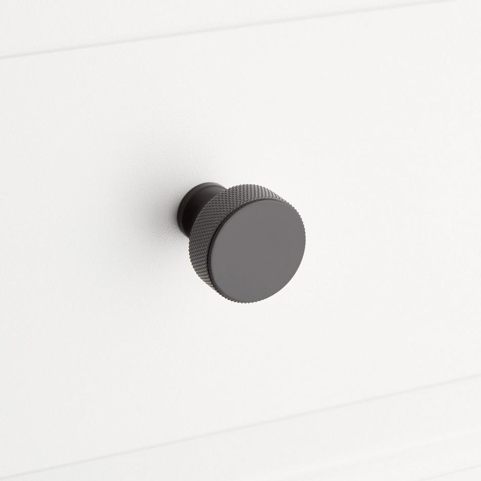Arles Knurled Brass Cabinet Knob - Matte Black, , large image number 3