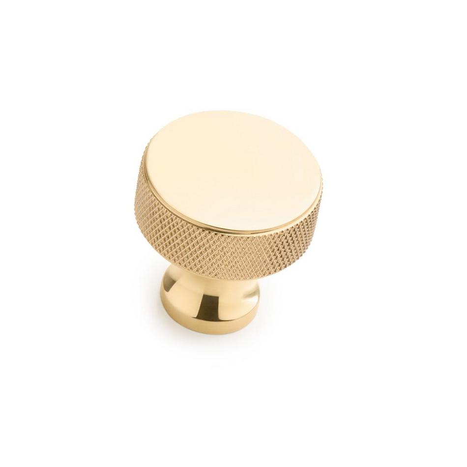 Arles Knurled Brass Cabinet Knob - Polished Brass, , large image number 0