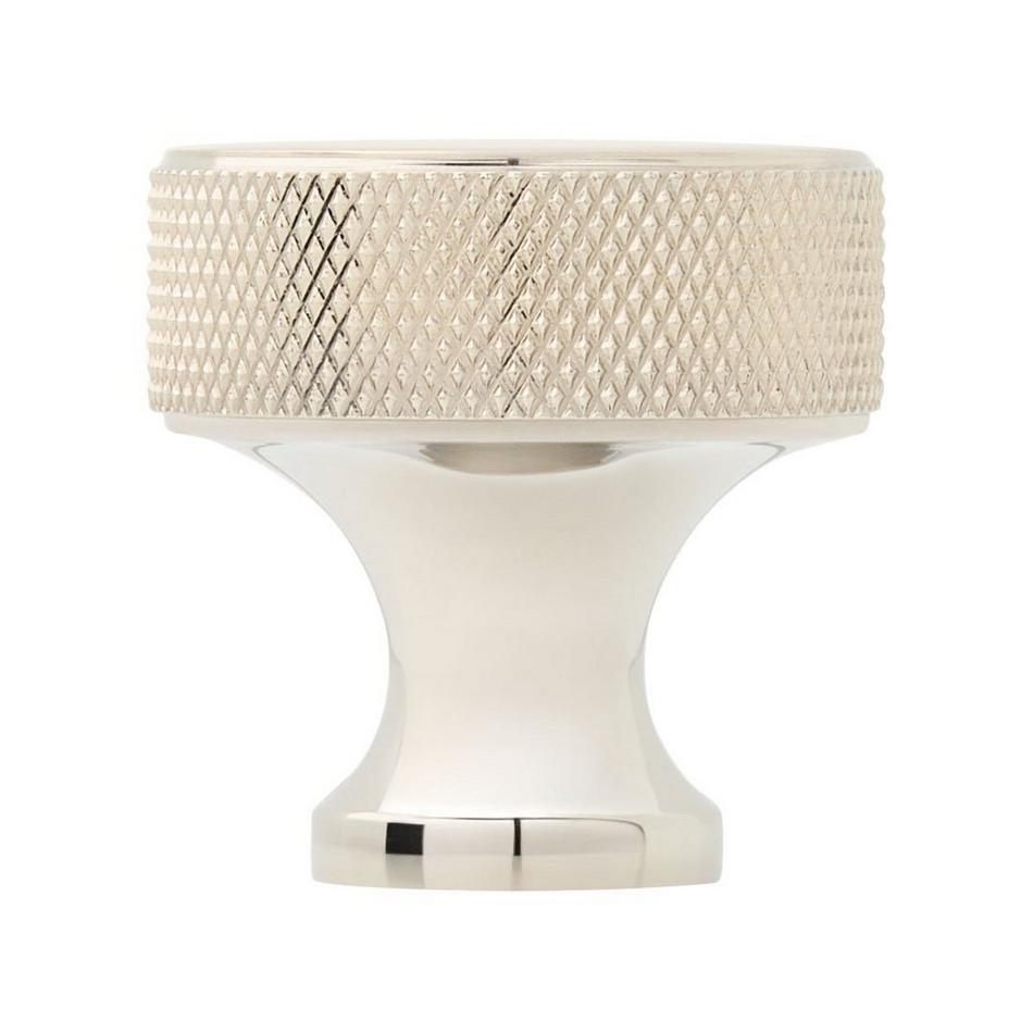 Arles Knurled Brass Cabinet Knob - Polished Nickel, , large image number 2