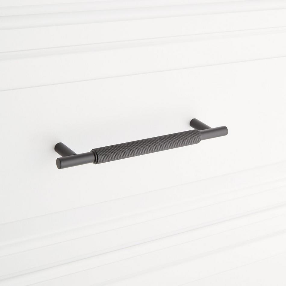 6" Arles Knurled Brass Cabinet Pull - Matte Black, , large image number 3