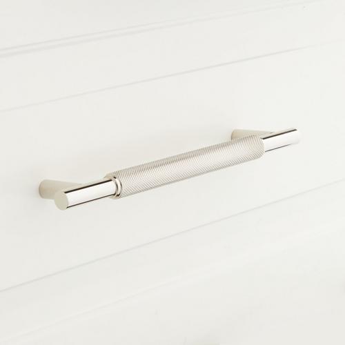 Arles Knurled Brass Cabinet Pull in Polished Nickel