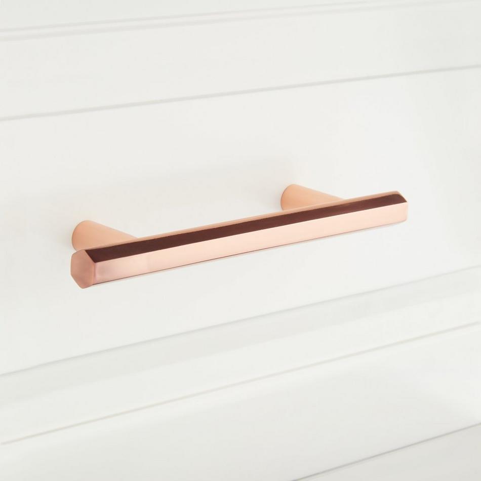 6" Khoit Solid Brass Cabinet Pull - Polished Rose Gold, , large image number 0
