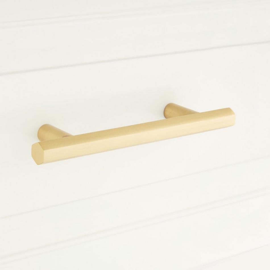 6" Khoit Solid Brass Cabinet Pull - Brushed Brass, , large image number 0