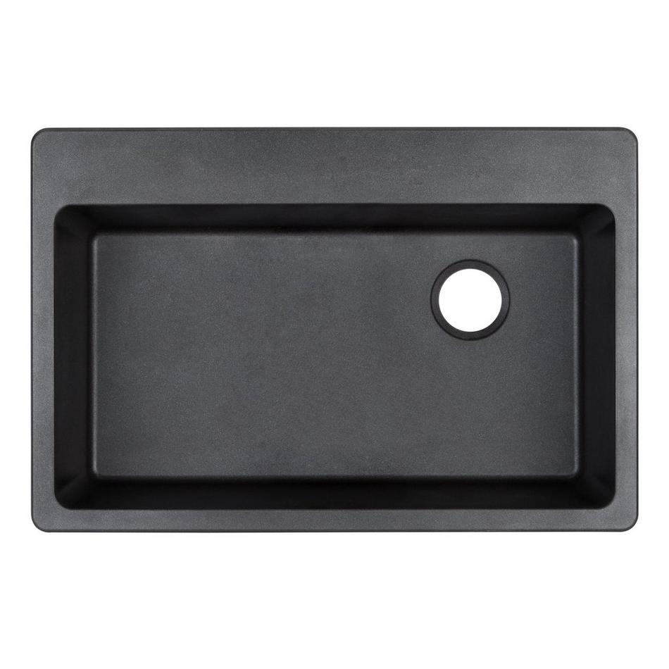 33" Totten Granite Composite Undermount Kitchen Sink - Black, , large image number 4