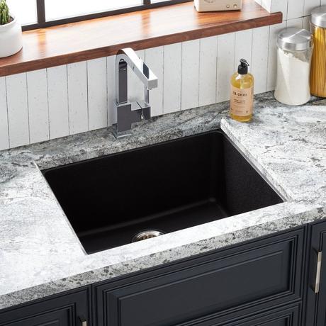 25" Totten Granite Composite Undermount Kitchen Sink - Black