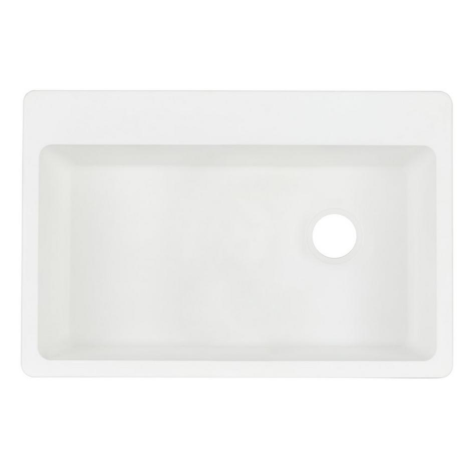 33" Totten Granite Composite Drop-In Kitchen Sink - White, , large image number 4