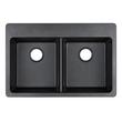 33" Totten Double-Bowl Granite Composite Undermount Kitchen Sink - Black, , large image number 4